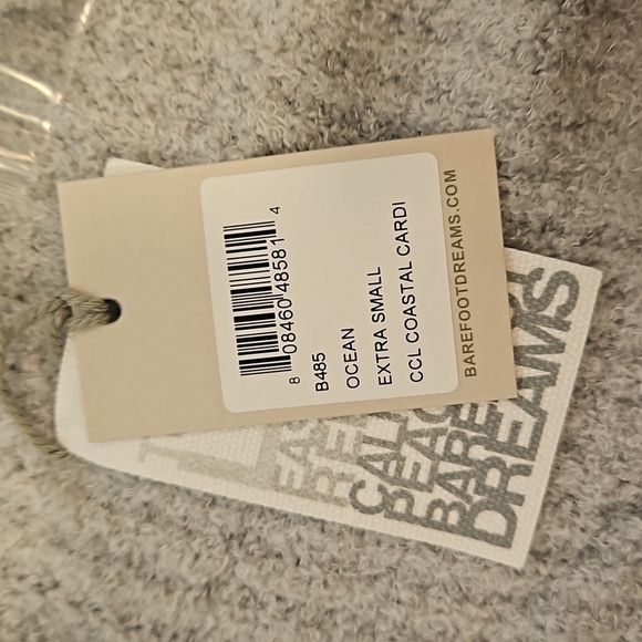 💕BAREFOOT DREAMS💕 CozyChic Lite Coastal Cardigan ~ Ocean Light Blue XS NWT - Picture 15 of 16